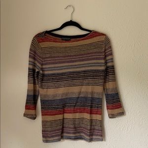 Ralph Lauren Striped 3/4 Sleeve Top